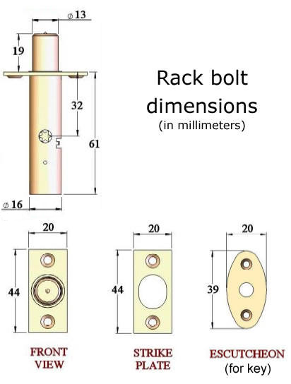Frank Allart Rack Bolt 32mm backset